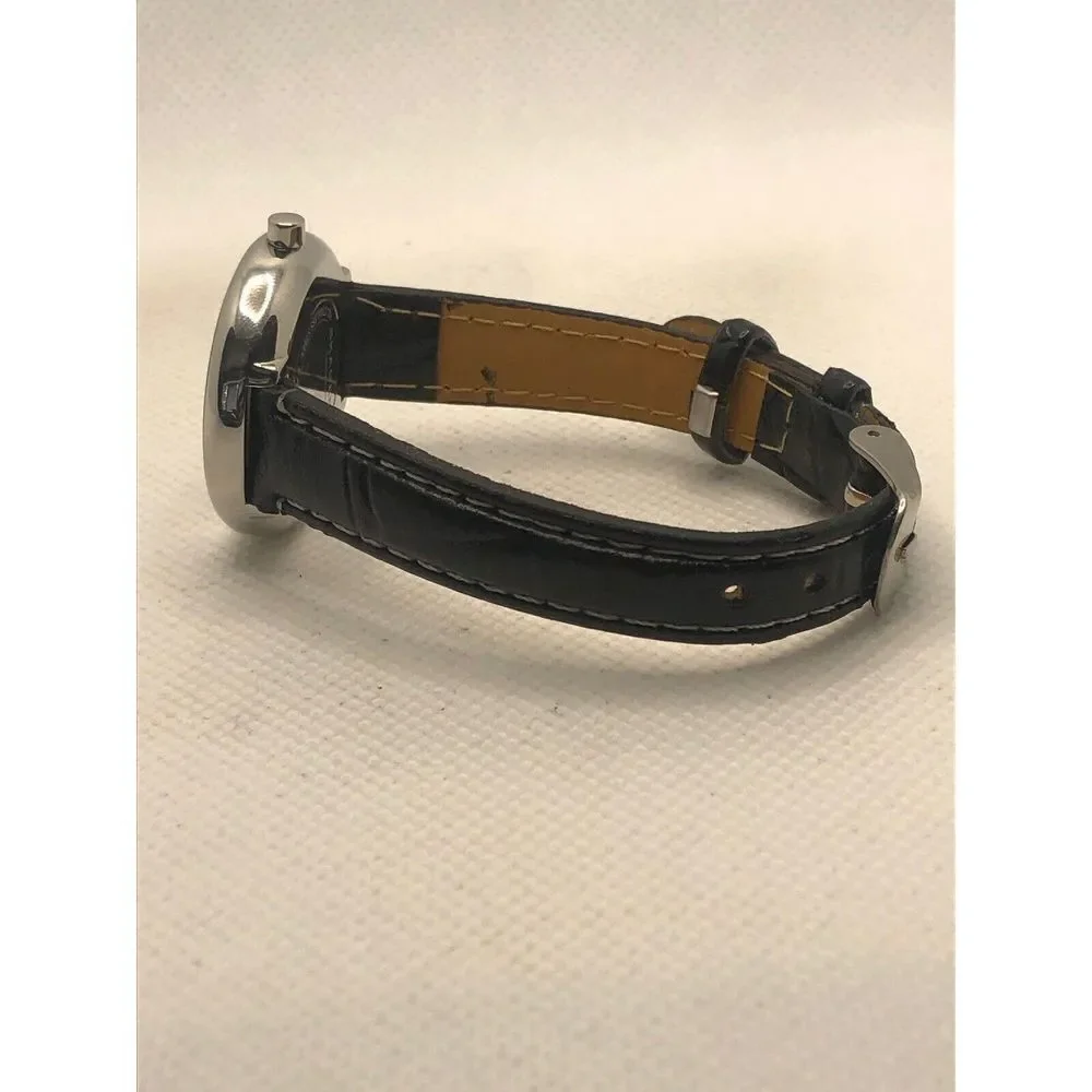 Skagen SKW2622 Womens Black Leather Analog Dial Quartz Genuine Wrist Watch KS421